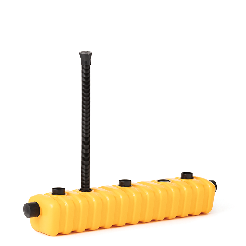 A yellow linkable tank for a sub-irrigation system