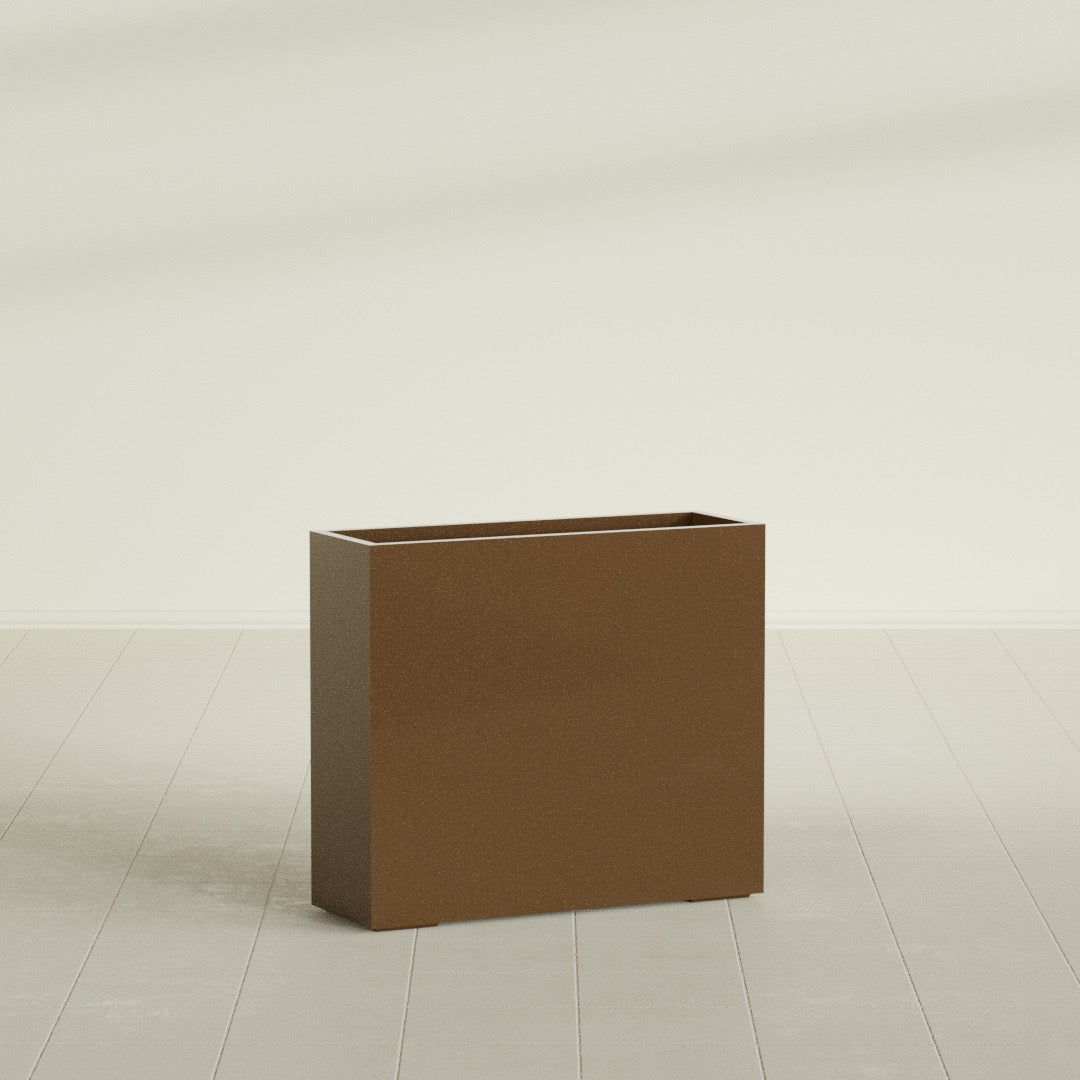 Perth Extra Large Long Rectangle Fiberglass Planter - 48 in x 16 in x 42 in - Metallic Bronze - Metallic Bronze,48 in x 16 in x 42 in