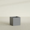 Montroy Medium Cube Square Fiberglass Planter - 28 in x 28 in x 28 in - Metallic Gunmetal - Metallic Gunmetal,28 in x 28 in x 28 in
