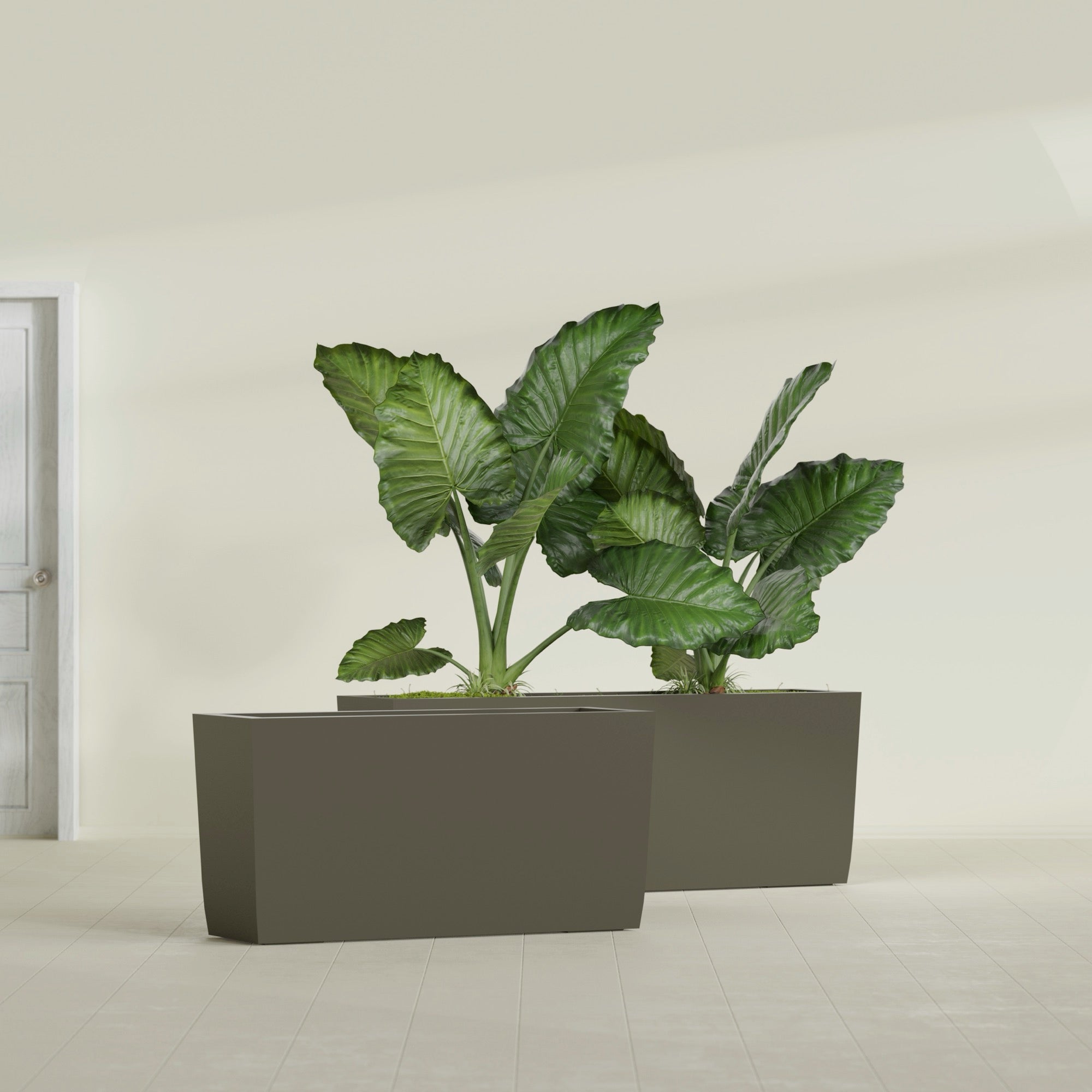 Panama Large Long Rectangle Fiberglass Planter - 36 in x 12 in x 18 in - Matte Bronze - Matte Bronze,36 in x 12 in x 18 in