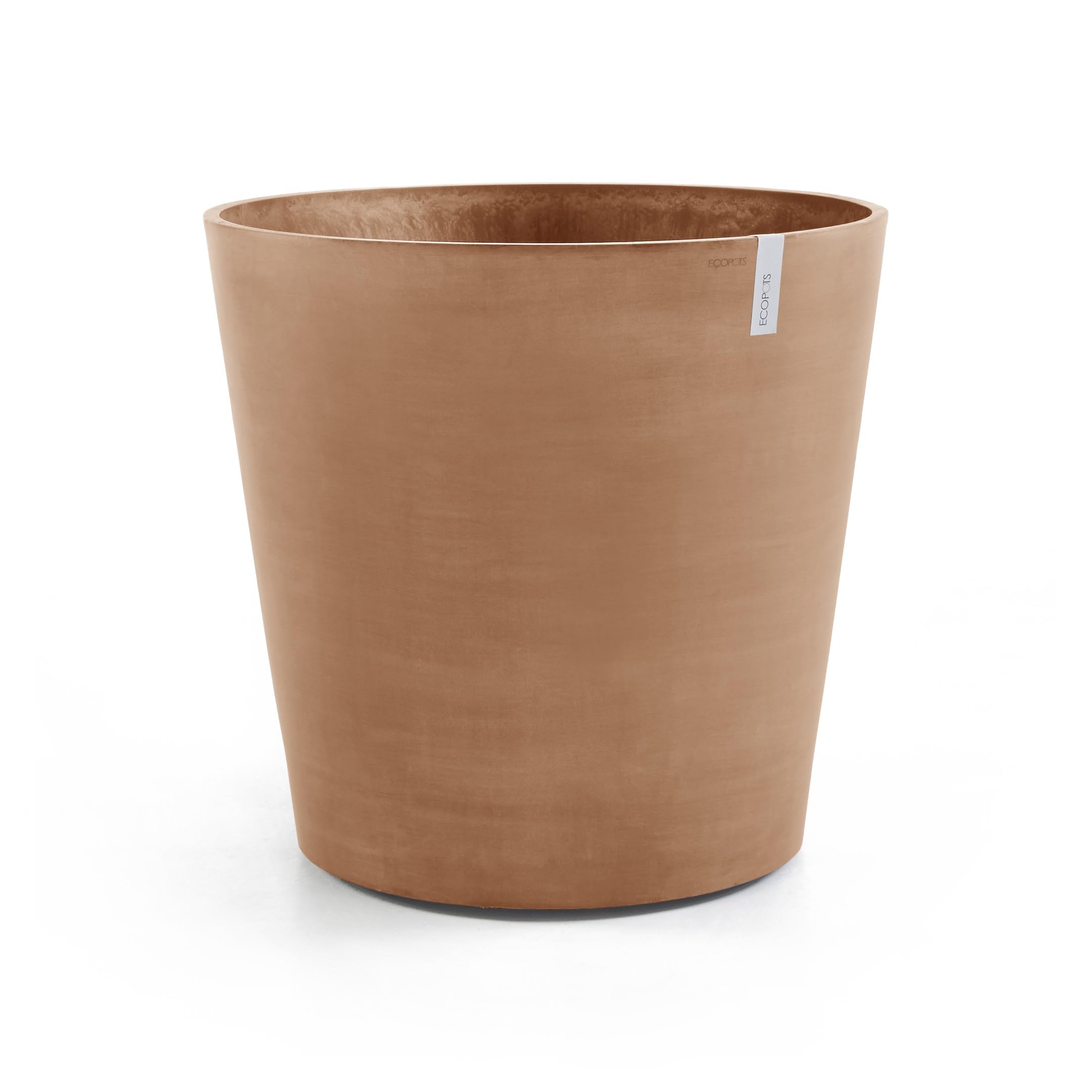 Amsterdam Medium Round Planter with Wheels - 23.5 in x 23.5 in x 22 in - Terracotta - Terracotta,23.5 in x 23.5 in x 22 in