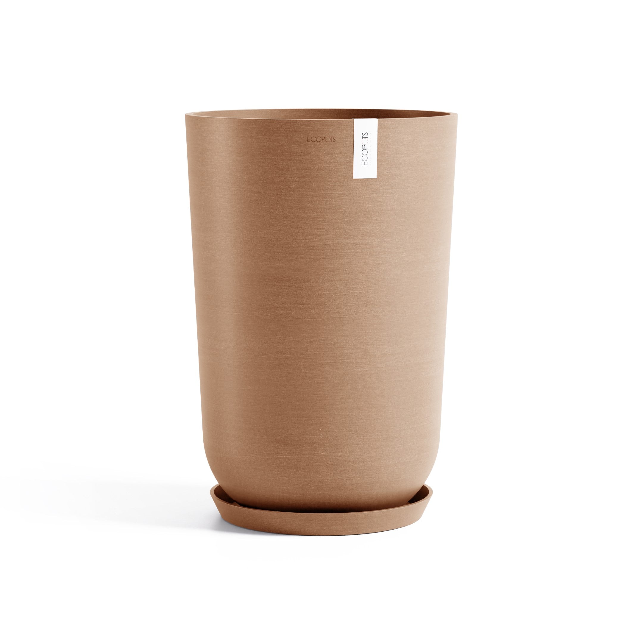 Oslo Medium Round Planter - 13.8 in x 13.8 in x 20.3 in - Planter + Saucer - Terracotta - Terracotta,13.75 in x 13.75 in x 20.25 in,Planter + Saucer