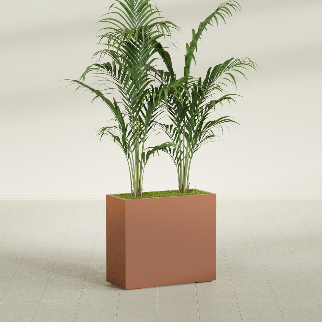 Potsdam Large Rectangle Fiberglass Planter - 36 in x 16 in x 32 in - Matte Terracotta - Matte Terracotta,36 in x 16 in x 32 in