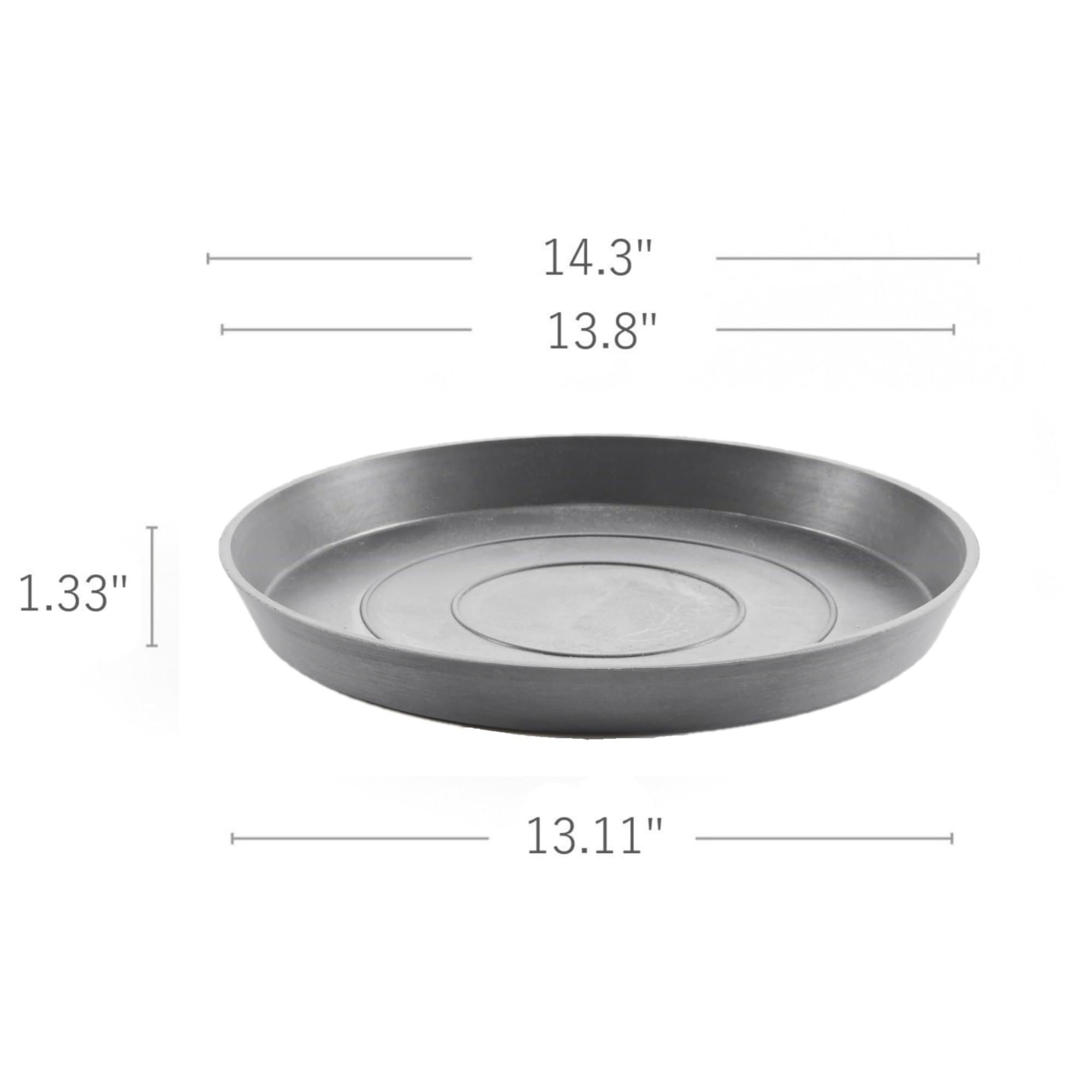 Small Round Saucer - 14.5 in x 14.5 in x 1.5 in - Grey - Grey,14.5 in x 14.5 in x 1.5 in