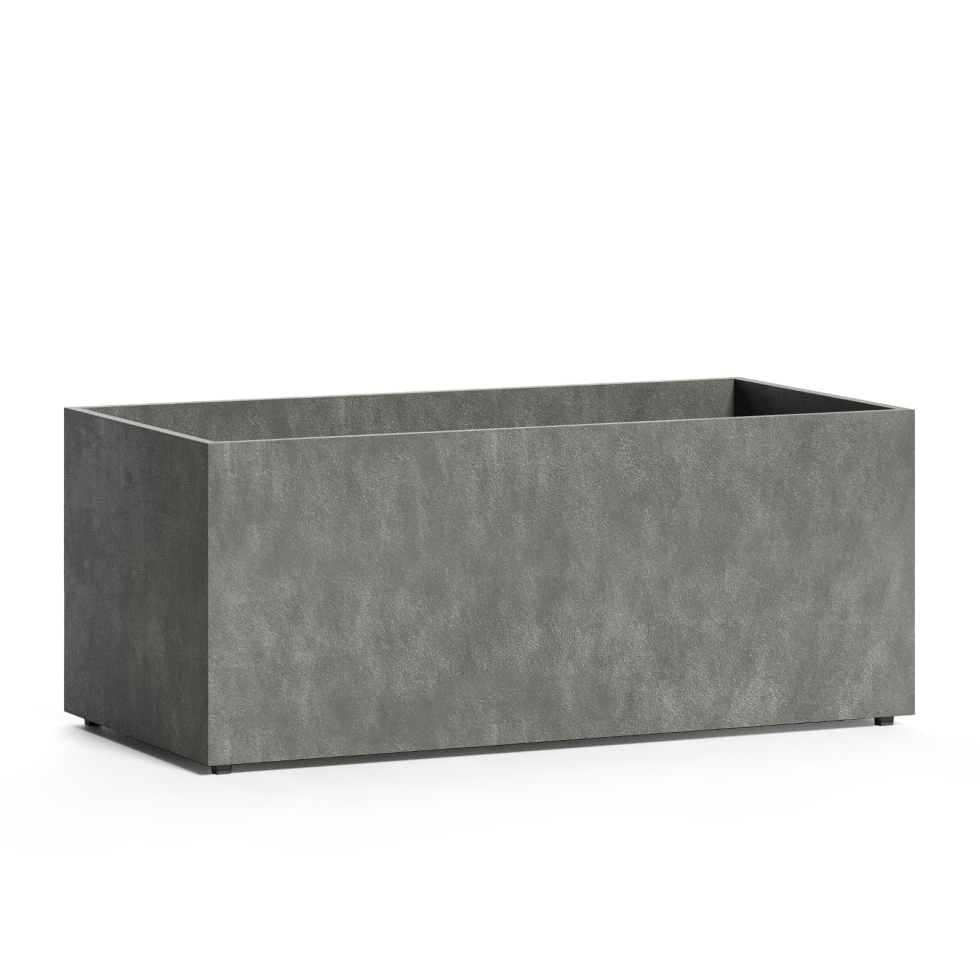 Semplito Rectangular Planter – Grey Stone Finish – Fiberglass Indoor/Outdoor and Weather-Resistant Large Planter (39.5" L x 19.75" W x 15.75" H Exterior, 39" L x 19.3" W Interior) - Grey Stone,39.3 in x 19.7 in x 15.7 in