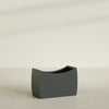 Seoul Large Curved Abstract Fiberglass Planter - 36 in x 16 in x 24 in - Matte Charcoal - Matte Charcoal,36 in x 16 in x 24 in