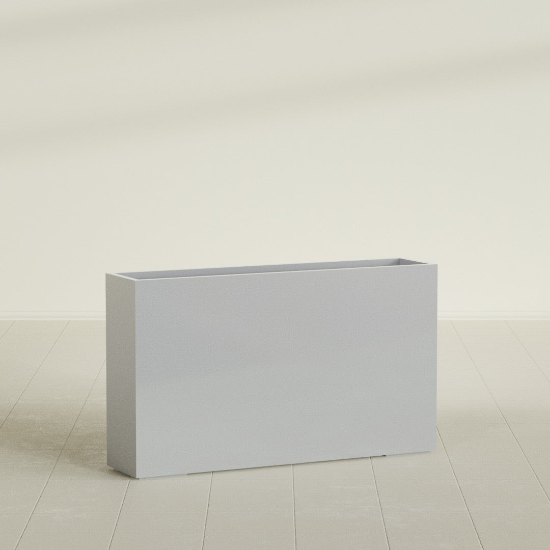 Perth Extra Large Long Rectangle Fiberglass Planter - 72 in x 16 in x 42 in - Metallic Silver - Metallic Silver,72 in x 16 in x 42 in