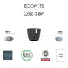 Oslo Small Round Planter - 9.8 in x 9.8 in x 8.5 in - Dark Grey - Dark Grey,9.75 in x 9.75 in x 8.5 in,Planter Only