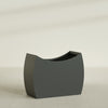 Seoul Extra Large Curved Abstract Fiberglass Planter - 48 in x 20 in x 36 in - Matte Charcoal - Matte Charcoal,48 in x 20 in x 36 in