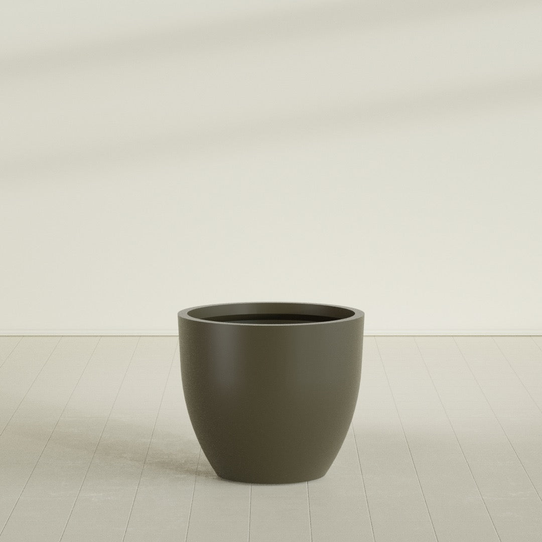 Wannsee Large Round Fiberglass Planter - 39 in x 39 in x 34 in - Matte Bronze - Matte Bronze,39 in x 39 in x 34 in