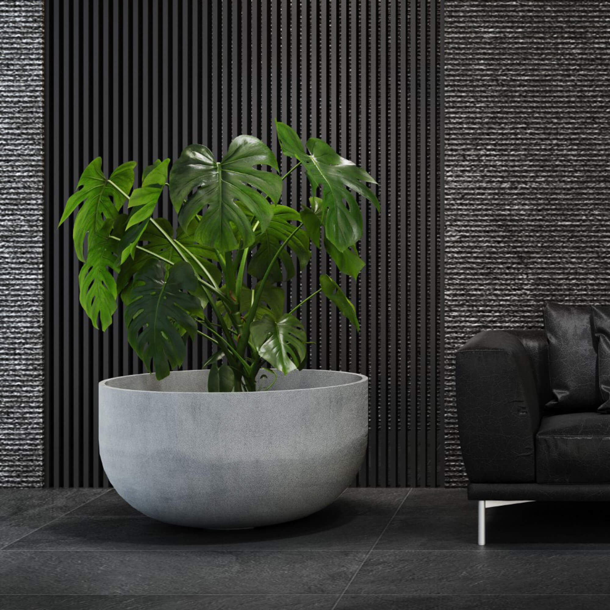 Roco - 36.6in diam. x 19.3in - Concrete Stone - Concrete Stone,36.6 in diam. x 19.3 in