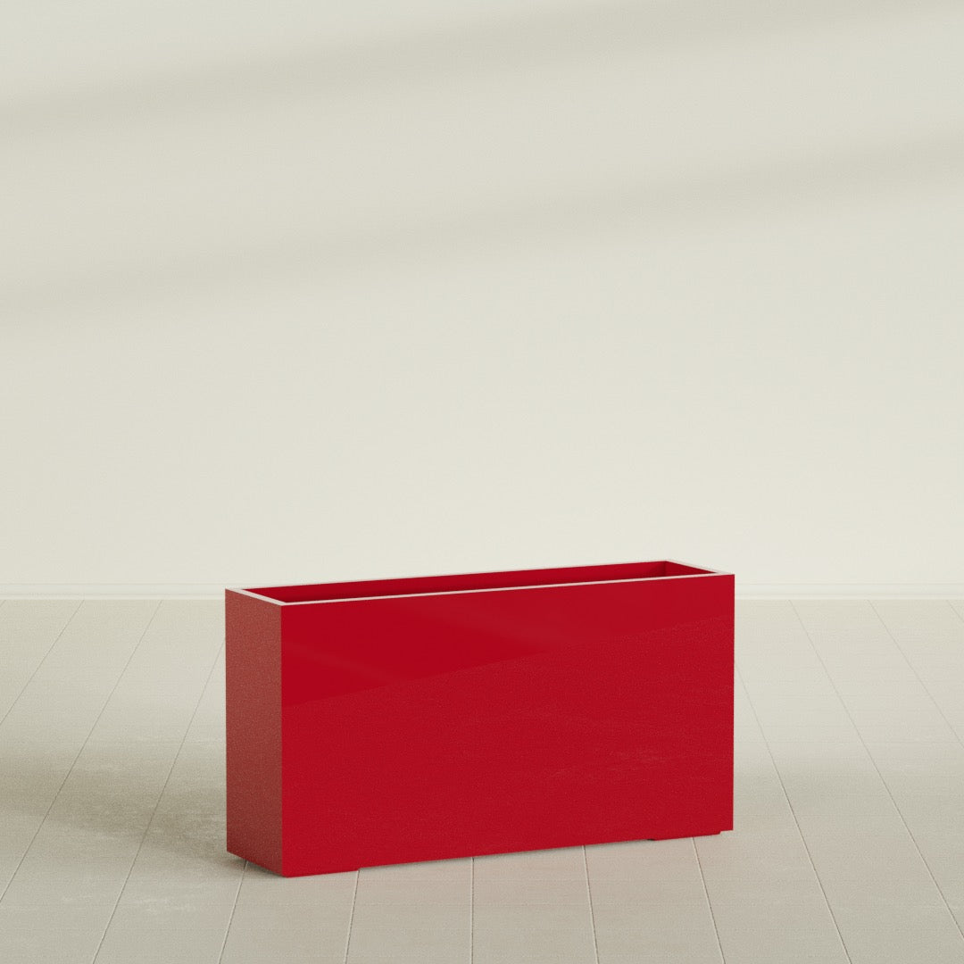 Potsdam Extra Large Long Rectangle Fiberglass Planter - 60 in x 16 in x 32 in - Gloss Red - Gloss Red,60 in x 16 in x 32 in