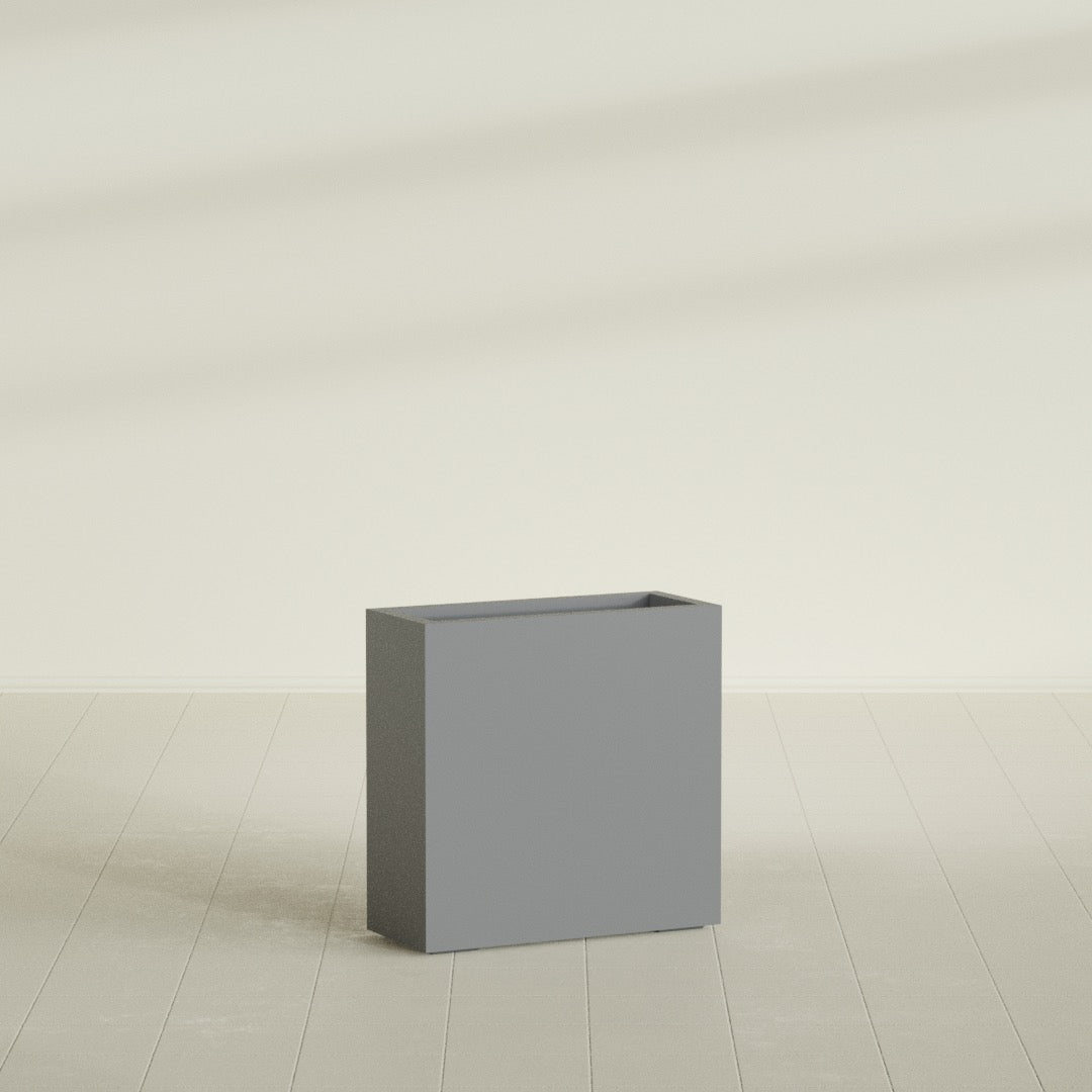 Milano Medium Narrow Rectangle Fiberglass Planter - 24 in x 10 in x 24 in - Metallic Gunmetal - Metallic Gunmetal,24 in x 10 in x 24 in