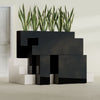 Delray Large Tall Rectangle Fiberglass Planter - 12 in x 12 in x 32 in - Gloss Black - Gloss Black,12 in x 12 in x 32 in