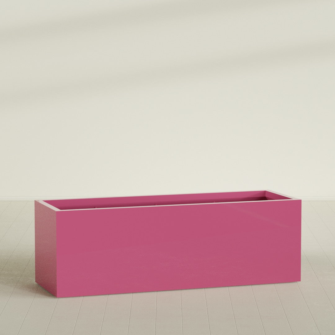 Granada Extra Large Long Rectangle Fiberglass Planter - 72 in x 24 in x 24 in - Gloss Pink Violet - Gloss Pink Violet,72 in x 24 in x 24 in
