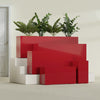 Hollywood Large Narrow Rectangle Fiberglass Planter - 36 in x 12 in x 24 in - Gloss Red - Gloss Red,36 in x 12 in x 24 in