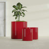 Rio Grande Medium Round Fiberglass Planter - 22 in x 22 in x 22 in - Gloss Red - Gloss Red,22 in x 22 in x 22 in