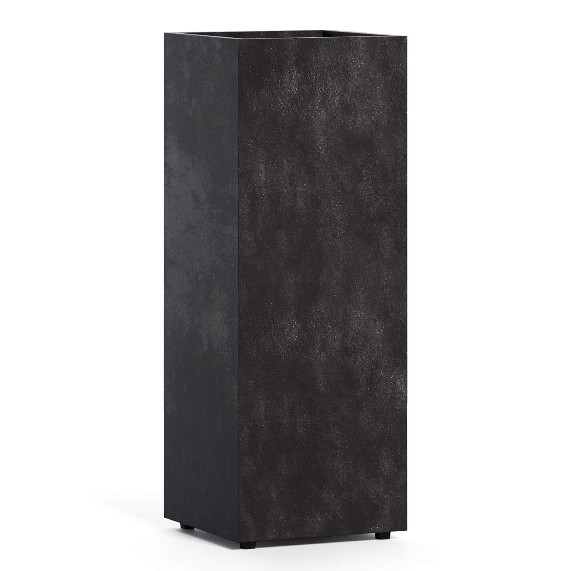 COSAPOTS Reglo Rectangular Fiberglass Planter – Lightweight Indoor/Outdoor Plant Pot, Frost & Weather Resistant, Handmade Modern Decorative Planter – 11.8" X 11.8" X 31.5" – Carbon Stone - Carbon Stone,11.8 in x 11.8 in x 31.5 in