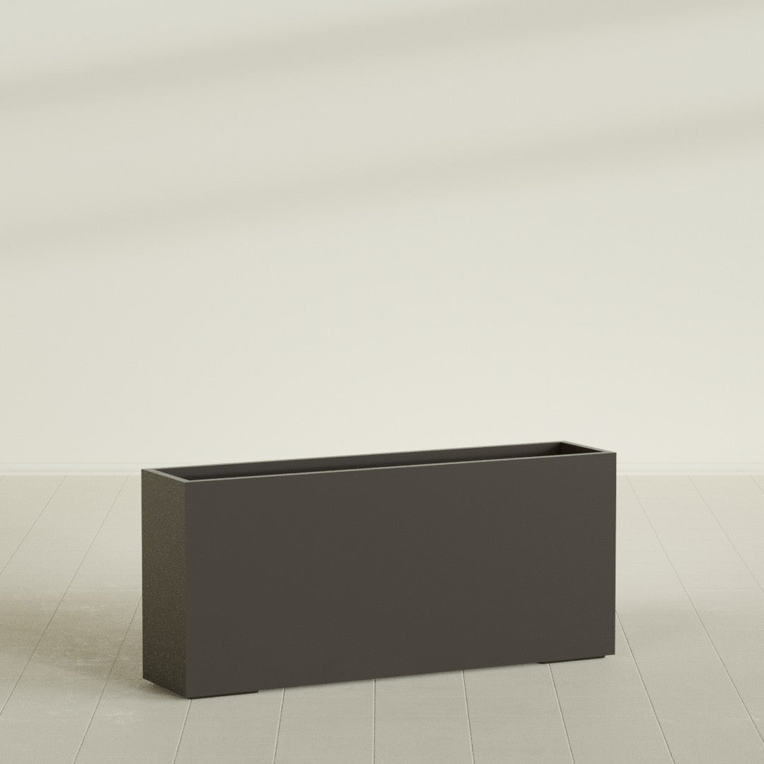 Potsdam Extra Large Long Rectangle Fiberglass Planter - 72 in x 16 in x 32 in - Matte Brown - Matte Brown,72 in x 16 in x 32 in