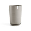 Oslo Medium Round Planter - 13.8 in x 13.8 in x 20.3 in - Planter + Saucer - Taupe - Taupe,13.75 in x 13.75 in x 20.25 in,Planter + Saucer