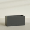 Brisbane Extra Large Long Rectangle Fiberglass Planter - 60 in x 24 in x 32 in - Matte Charcoal - Matte Charcoal,60 in x 24 in x 32 in