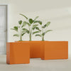 Milano Extra Large Narrow Rectangle Fiberglass Planter - 48 in x 10 in x 24 in - Gloss Tangerine - Gloss Tangerine,48 in x 10 in x 24 in