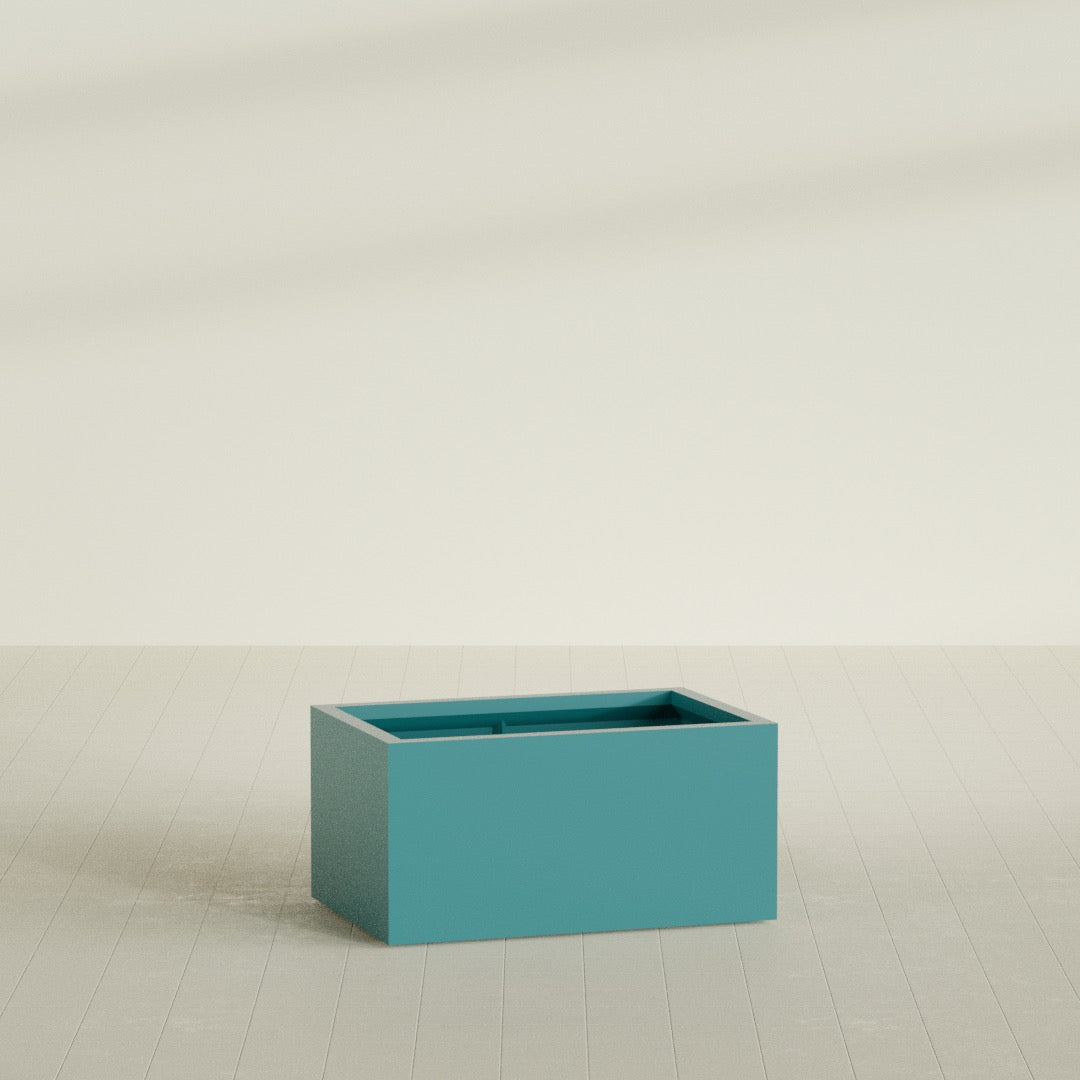 Torino Large Wide Rectangle Fiberglass Planter - 36 in x 24 in x 18 in - Satin Sea Foam - Satin Sea Foam,36 in x 24 in x 18 in
