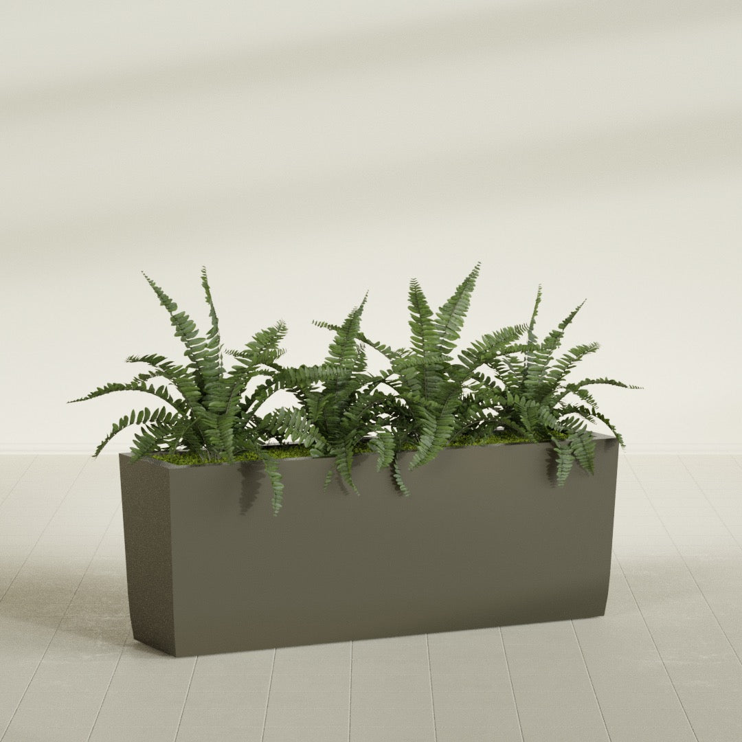 Panama Extra Large Long Rectangle Fiberglass Planter - 48 in x 12 in x 18 in - Matte Bronze - Matte Bronze,48 in x 12 in x 18 in