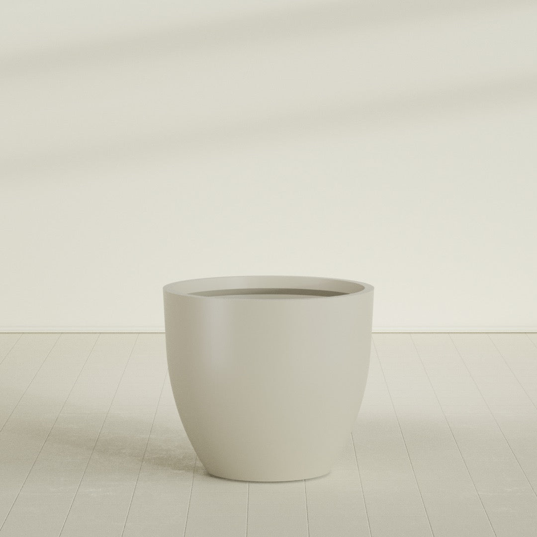 Wannsee Large Round Fiberglass Planter - 44 in x 44 in x 39 in - Satin Beige - Satin Beige,44 in x 44 in x 39 in