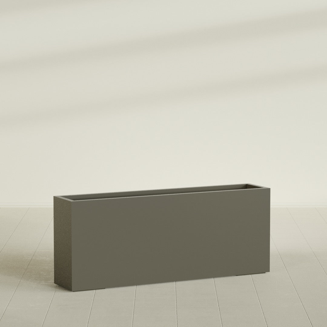Hollywood Extra Large Narrow Rectangle Fiberglass Planter - 60 in x 12 in x 24 in - Matte Bronze - Matte Bronze,60 in x 12 in x 24 in
