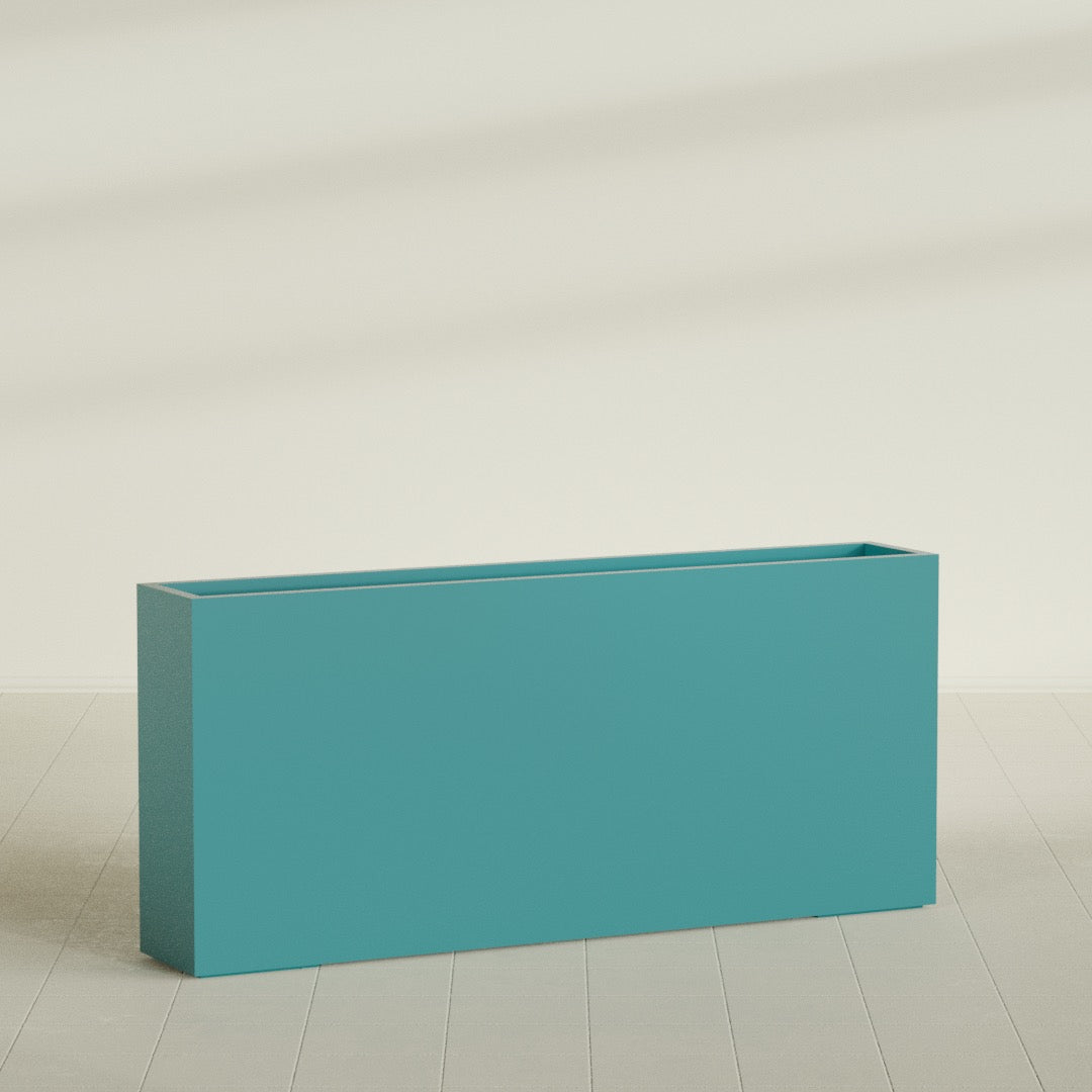 Delray Extra Large Long Rectangle Fiberglass Planter - 72 in x 12 in x 32 in - Satin Sea Foam - Satin Sea Foam,72 in x 12 in x 32 in