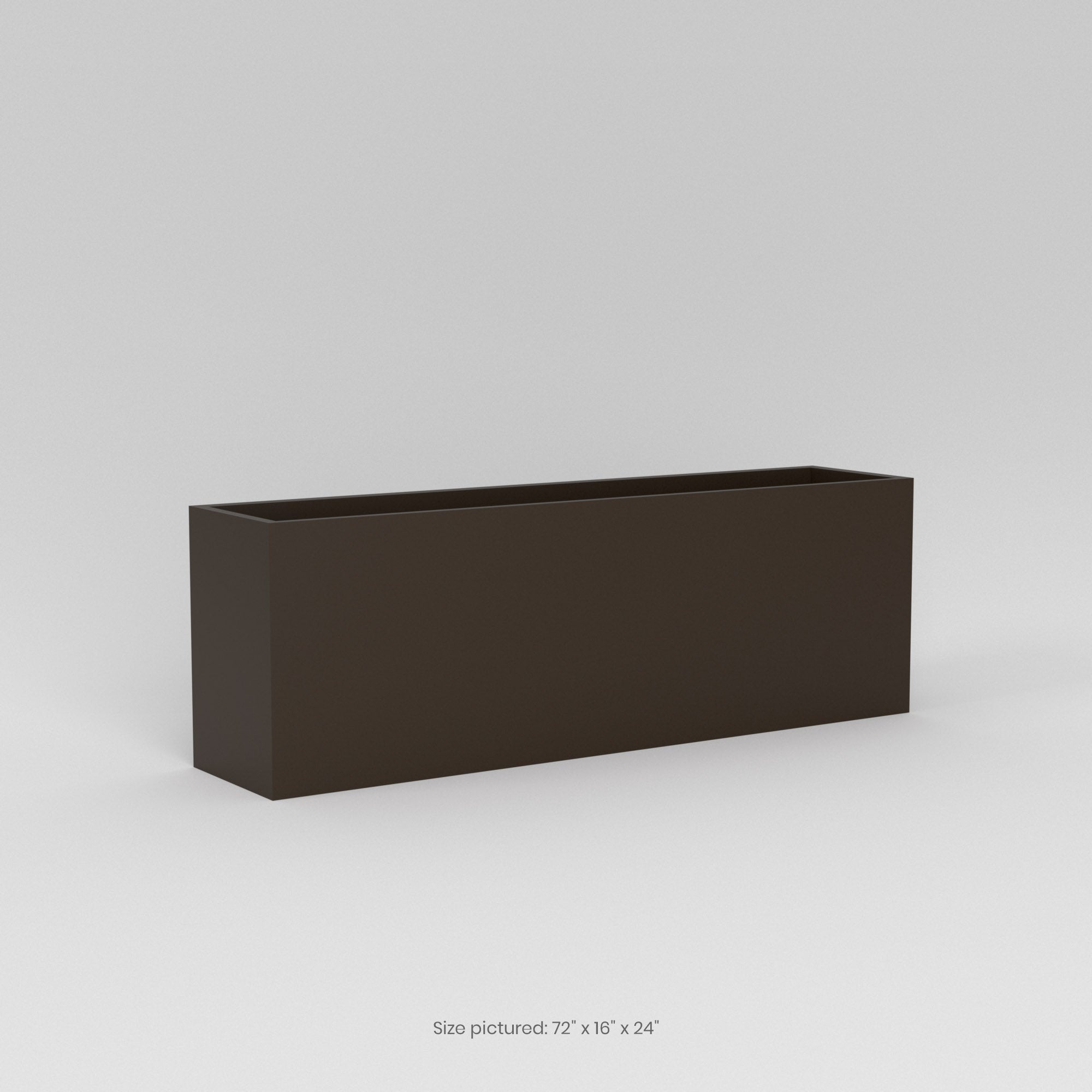 Tolga Medium Rectangle Fiberglass Planter - 16 in x 16 in x 24 in - Matte Brown - Matte Brown,16 in x 16 in x 24 in