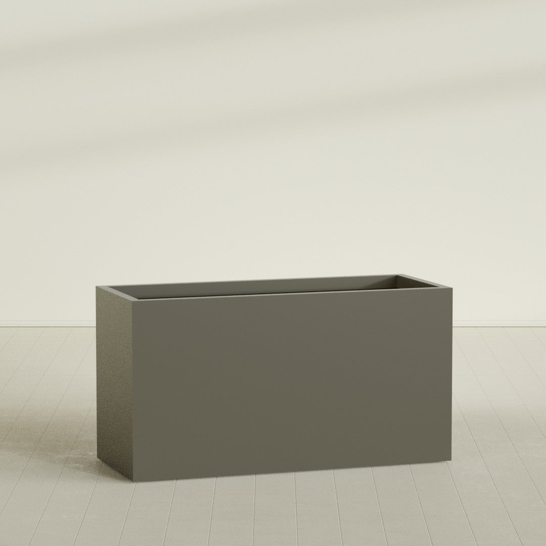 Brisbane Extra Large Long Rectangle Fiberglass Planter - 60 in x 24 in x 32 in - Matte Bronze - Matte Bronze,60 in x 24 in x 32 in