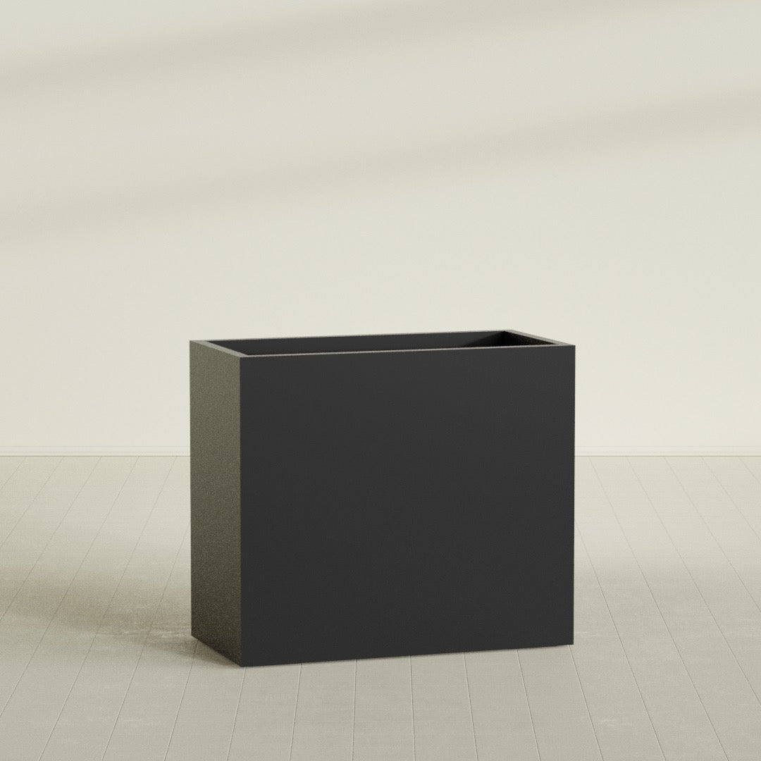 Darwin Extra Large Rectangle Fiberglass Planter - 48 in x 24 in x 42 in - Matte Black - Matte Black,48 in x 24 in x 42 in