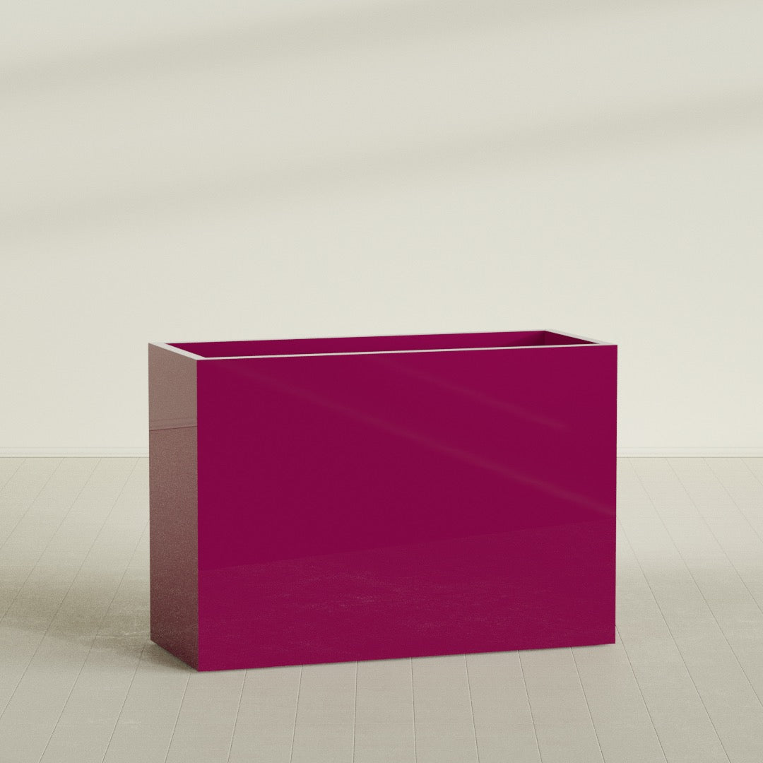 Darwin Extra Large Long Rectangle Fiberglass Planter - 60 in x 24 in x 42 in - Gloss Eggplant - Gloss Eggplant,60 in x 24 in x 42 in