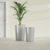 Tegel Large Round Fiberglass Planter - 22 in x 22 in x 30 in - Metallic Silver - Metallic Silver,22 in x 22 in x 30 in