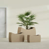 Seoul Extra Large Curved Abstract Fiberglass Planter - 48 in x 20 in x 36 in - Metallic Gold - Metallic Gold,48 in x 20 in x 36 in