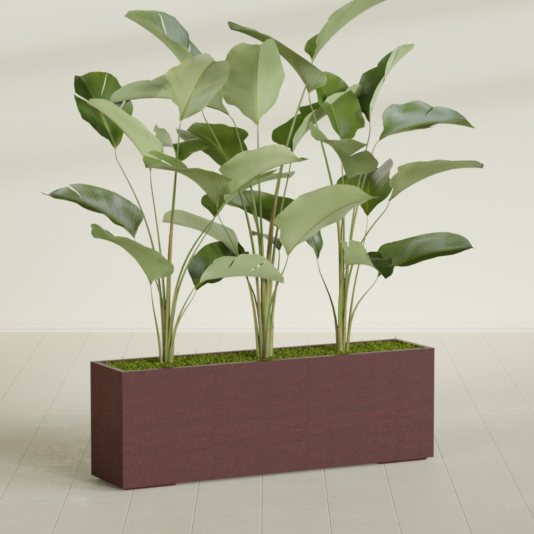 16"-Wide Rectangle - 72in x 16in x 24in - Weathered Steel - Rust - Weathered Steel - Rust,72 in x 16 in x 24 in