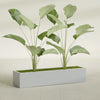 Cuba Extra Large Long Rectangle Fiberglass Planter - 60 in x 14 in x 12 in - Metallic Silver - Metallic Silver,60 in x 14 in x 12 in