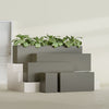 Miami Small Rectangle Fiberglass Planter - 12 in x 12 in x 18 in - Matte Bronze - Matte Bronze,12 in x 12 in x 18 in