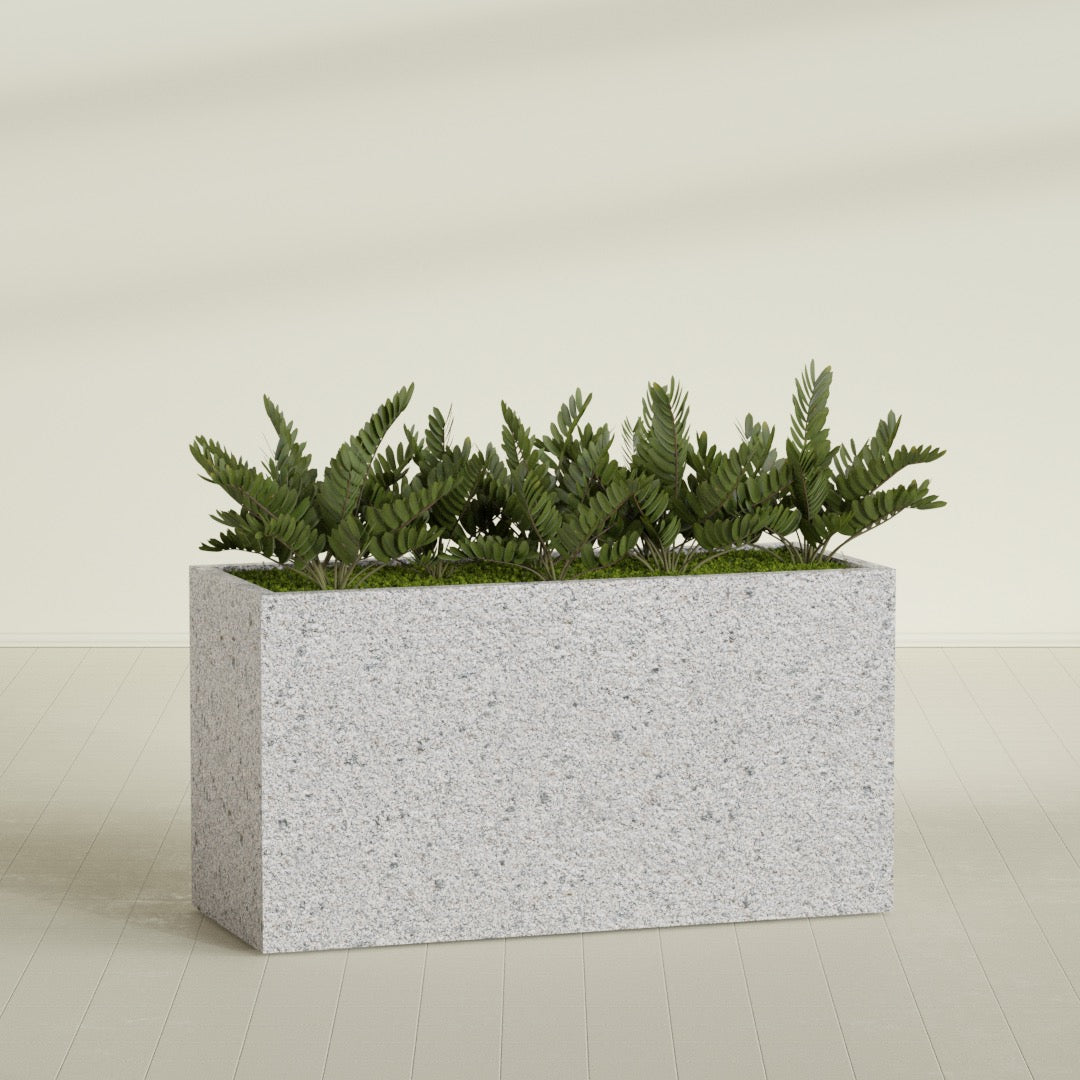 ProTone Fiberglass Premium Finish Extra Large Rectangle Planter - 60 in x 24 in x 32 in - StoneLight - Greystone - StoneLight - Greystone,60 in x 24 in x 32 in