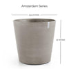 Amsterdam Medium Round Planter with Wheels - 23.5 in x 23.5 in x 22 in - Taupe - Taupe,23.5 in x 23.5 in x 22 in
