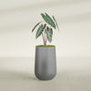Tall Hayden Medium Round Fiberglass Planter - 12 in x 12 in x 20 in - Metallic Gunmetal - Metallic Gunmetal,12 in x 12 in x 20 in