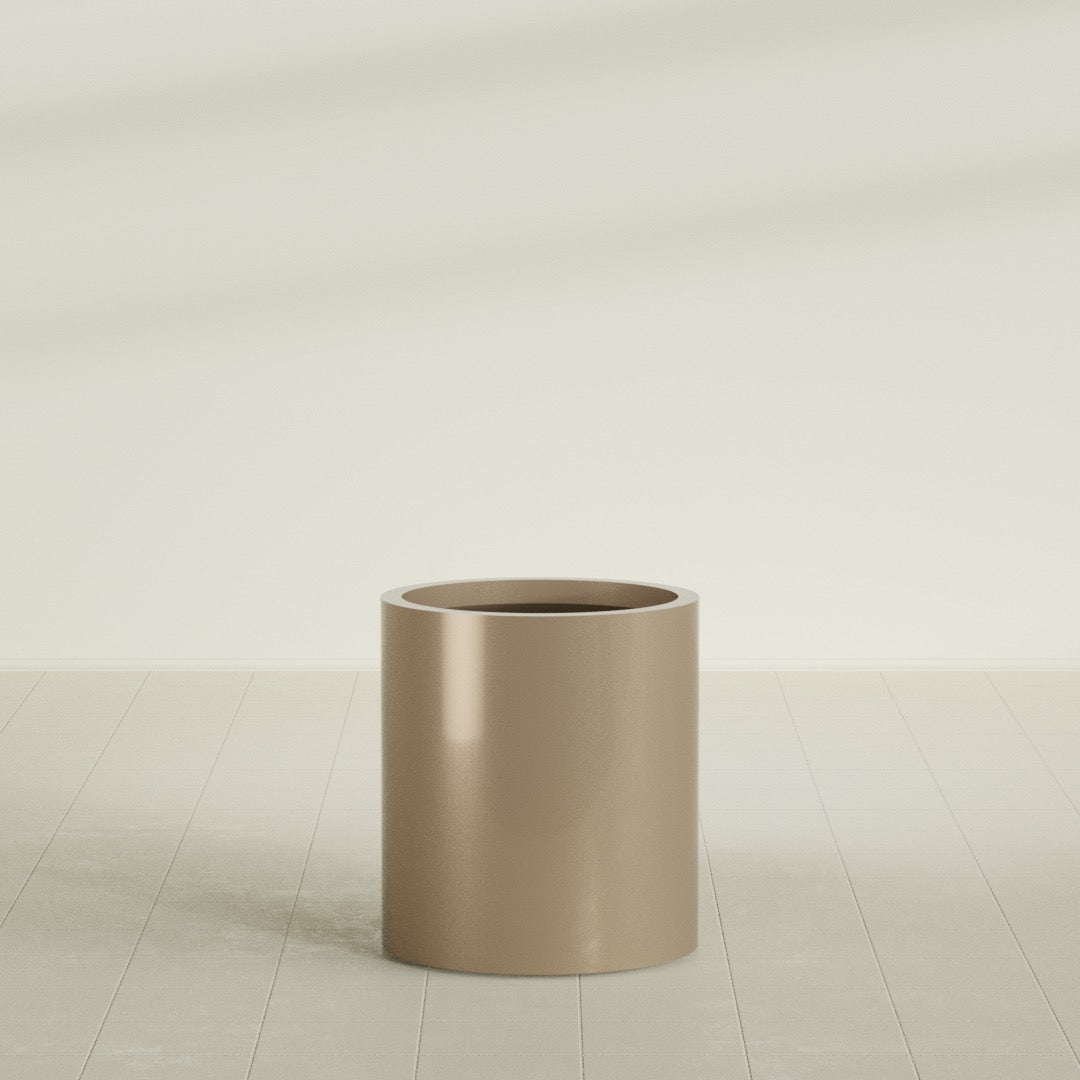 Rio Grande Medium Round Fiberglass Planter - 18 in x 18 in x 20 in - Metallic Gold - Metallic Gold,18 in x 18 in x 20 in