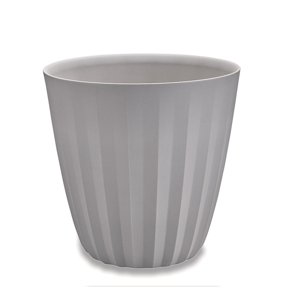 Pleat Ribbed Medium Round Plastic Planter - 23 in x 23 in x 27 in - Ash - Ash,23 in x 23 in x 27 in