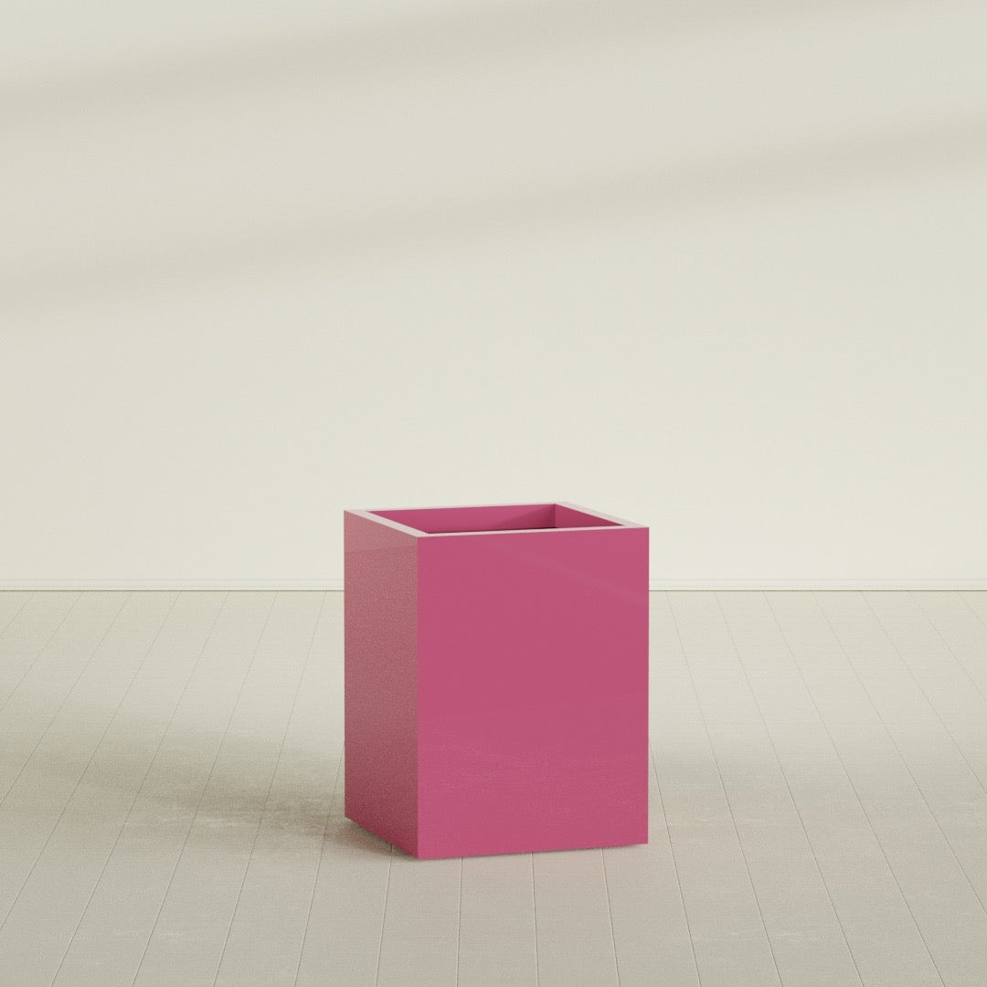 Brisbane Large Rectangle Fiberglass Planter - 24 in x 24 in x 32 in - Gloss Pink Violet - Gloss Pink Violet,24 in x 24 in x 32 in