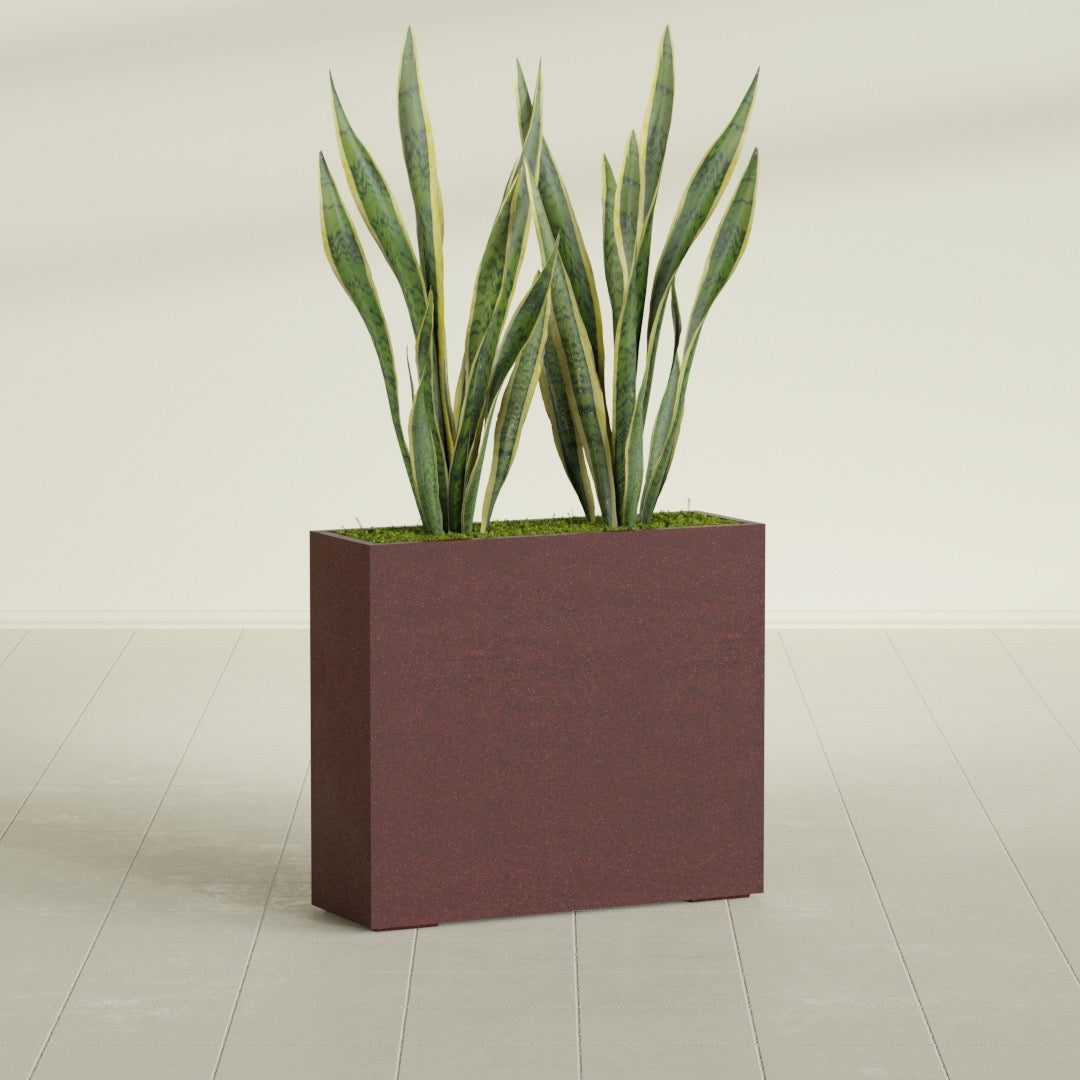 16"-Wide Rectangle - 48in x 16in x 42in - Weathered Steel - Rust - Weathered Steel - Rust,48 in x 16 in x 42 in