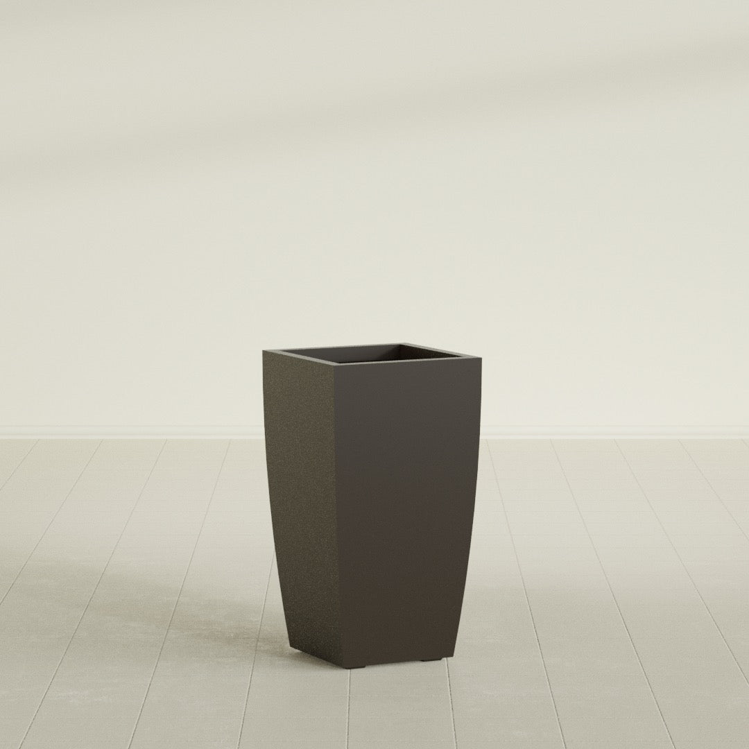 Toulan Large Tall Tapered Square Fiberglass Planter - 16 in x 16 in x 30 in - Matte Brown - Matte Brown,16 in x 16 in x 30 in