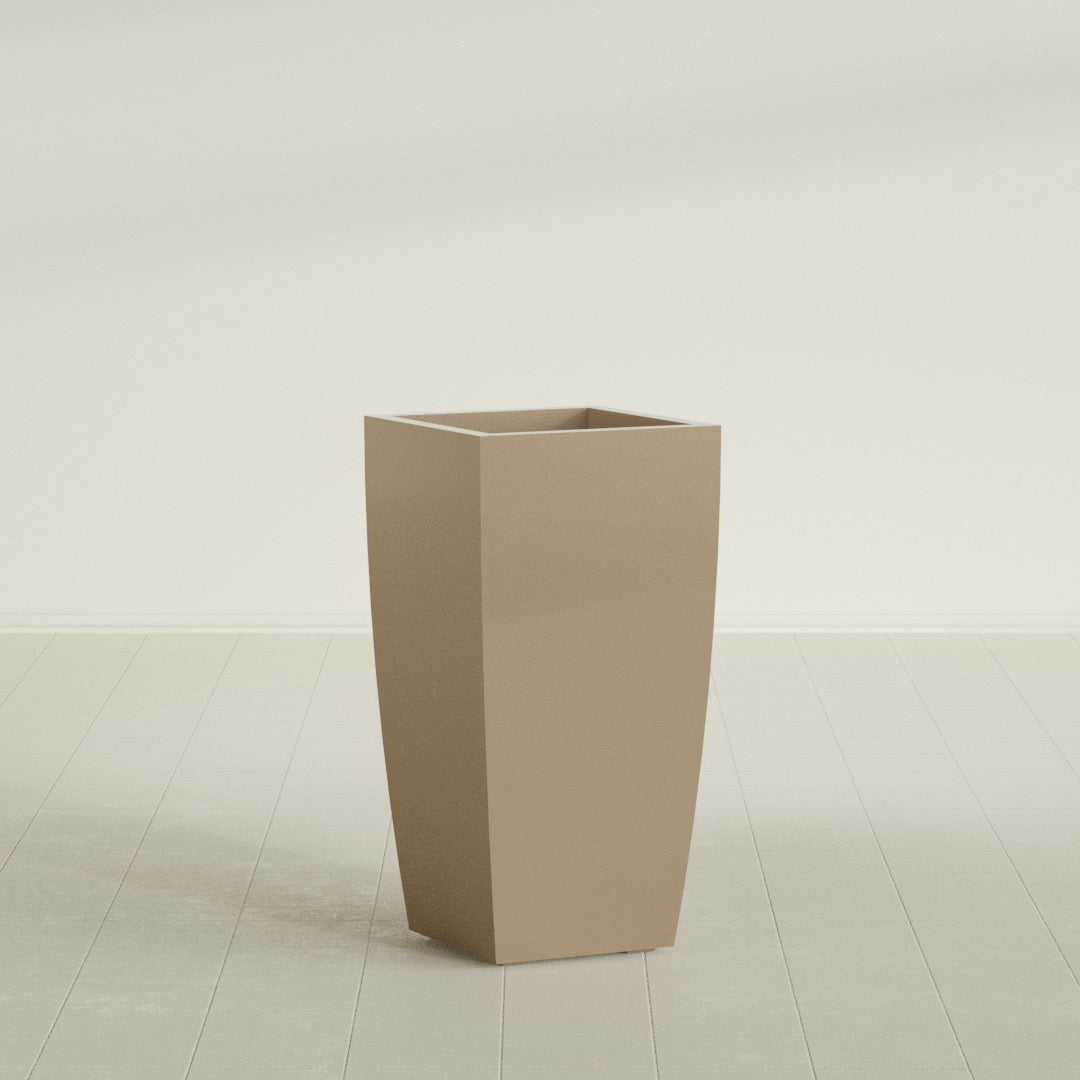 Toulan Large Tall Tapered Square Fiberglass Planter - 18 in x 18 in x 36 in - Metallic Gold - Metallic Gold,18 in x 18 in x 36 in