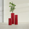 Corry Medium Tall Cylinder Fiberglass Planter - 10 in x 10 in x 20 in - Gloss Red - Gloss Red,10 in x 10 in x 20 in